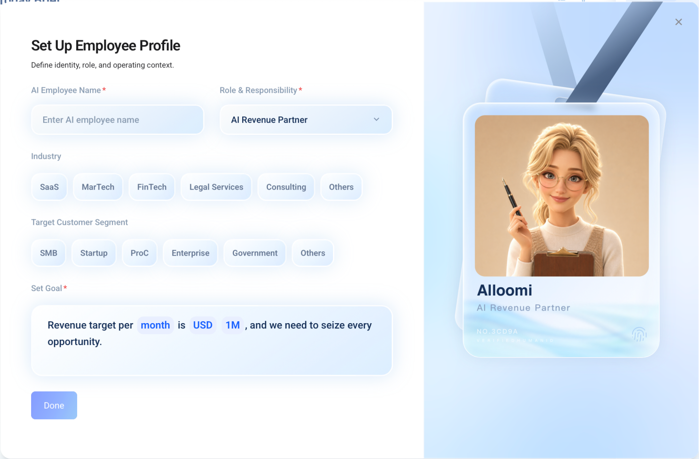 Alloomi revenue partner employee profile